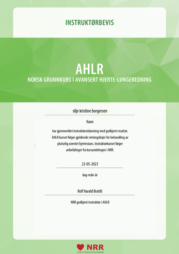 AHLR-kurs sertifisering